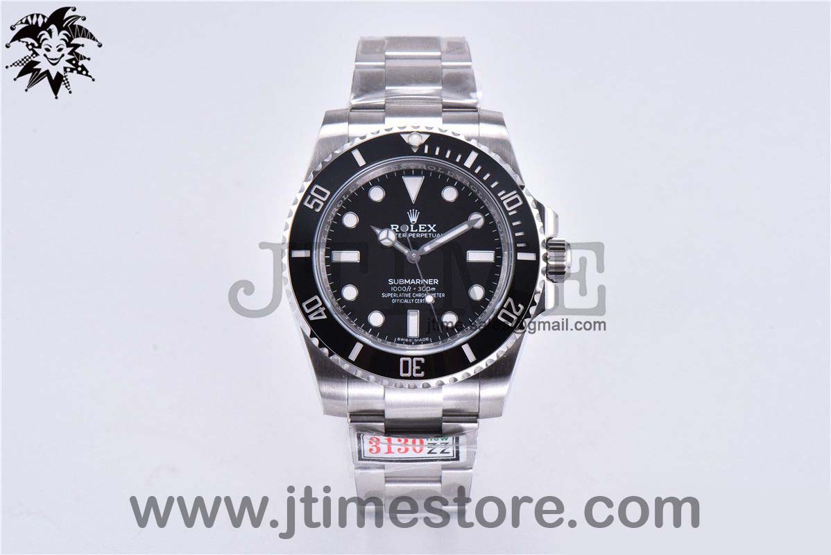 Submariner 114060 No Date Black Ceramic ZZF 904L 1:1 Best Edition on SS Bracelet VR3130 V3 - Image 2