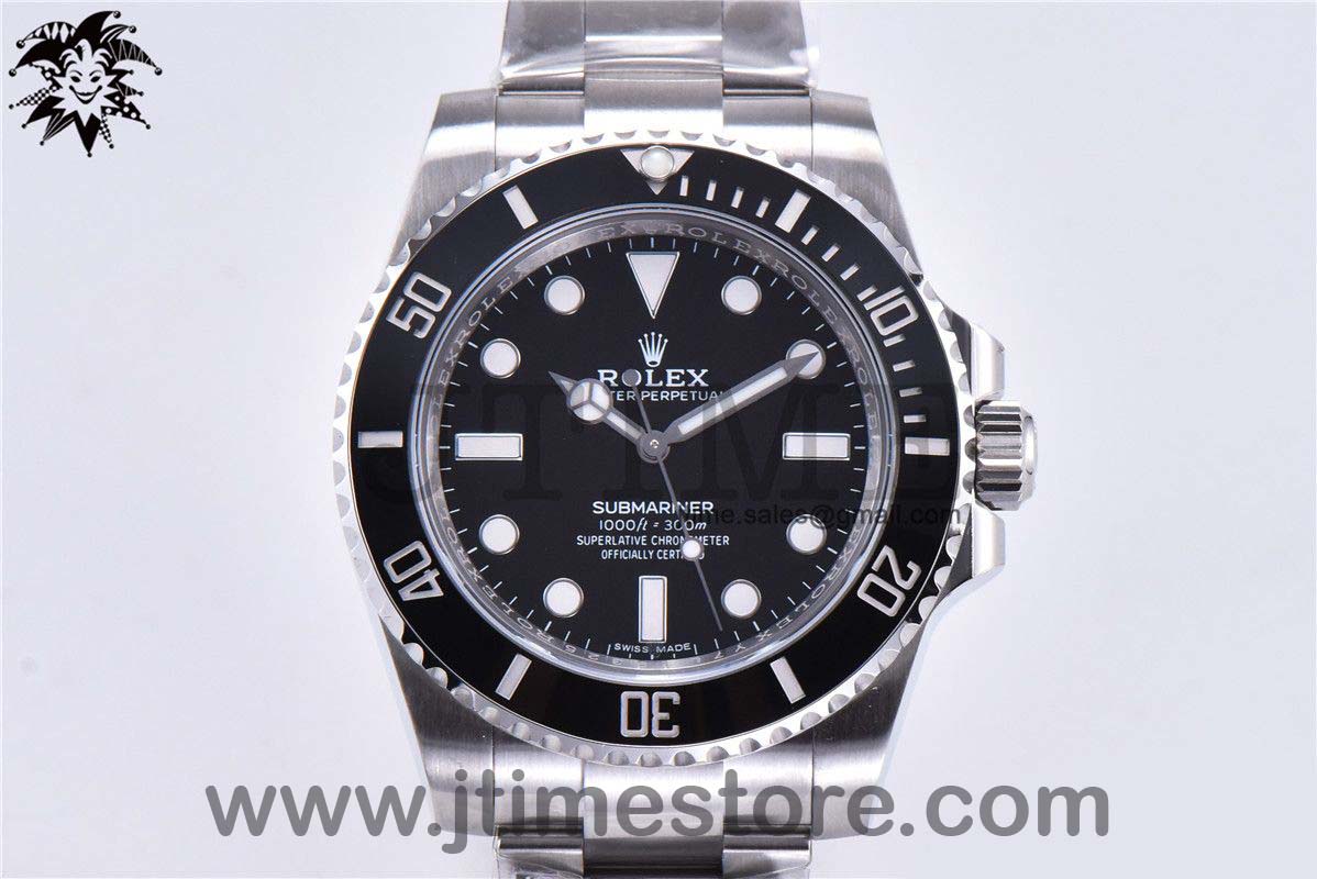 Submariner 114060 No Date Black Ceramic ZZF 904L 1:1 Best Edition on SS Bracelet VR3130 V3 - Image 3