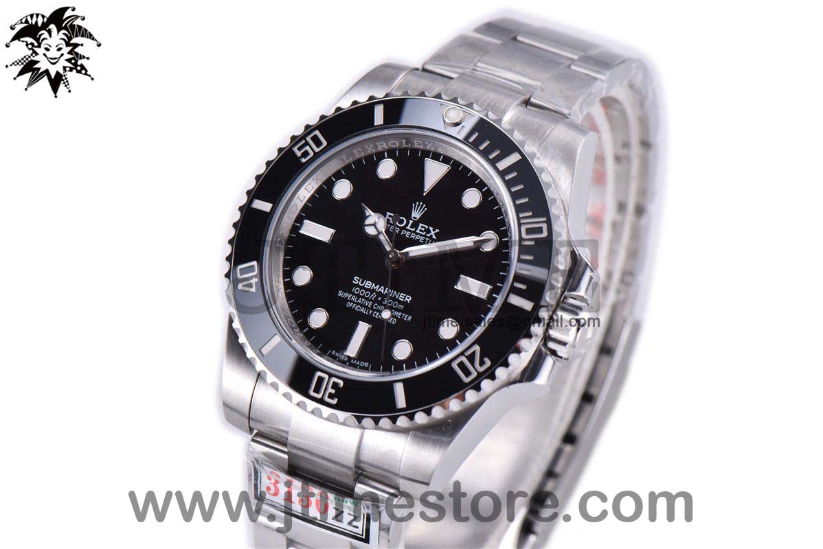 Submariner 114060 No Date Black Ceramic ZZF 904L 1:1 Best Edition on SS Bracelet VR3130 V3
