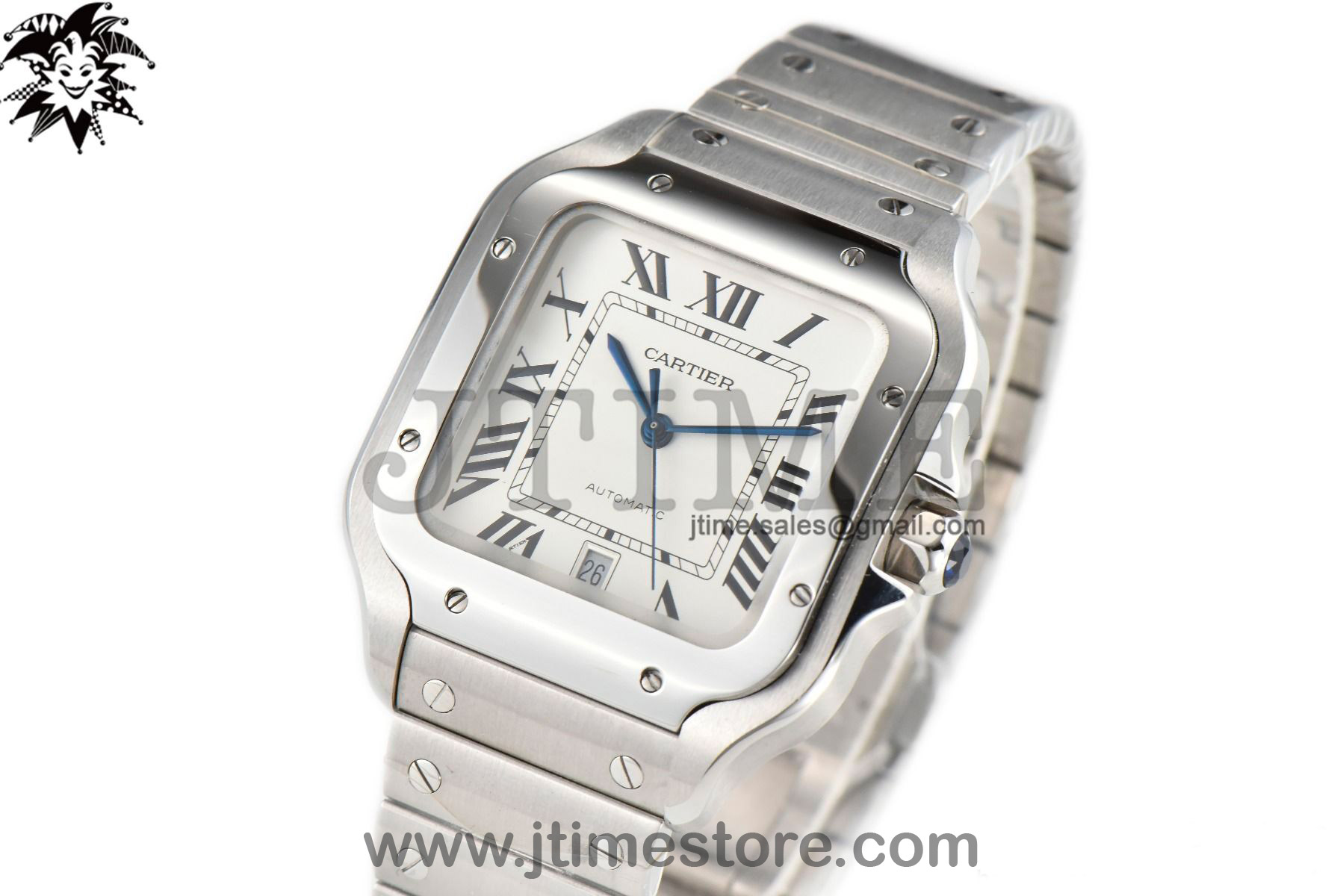 Santos de Cartier 35mm SS 3KF 1:1 Best Edition White Dial on SS SmartLinks Bracelet MIYOTA 9015 V2
