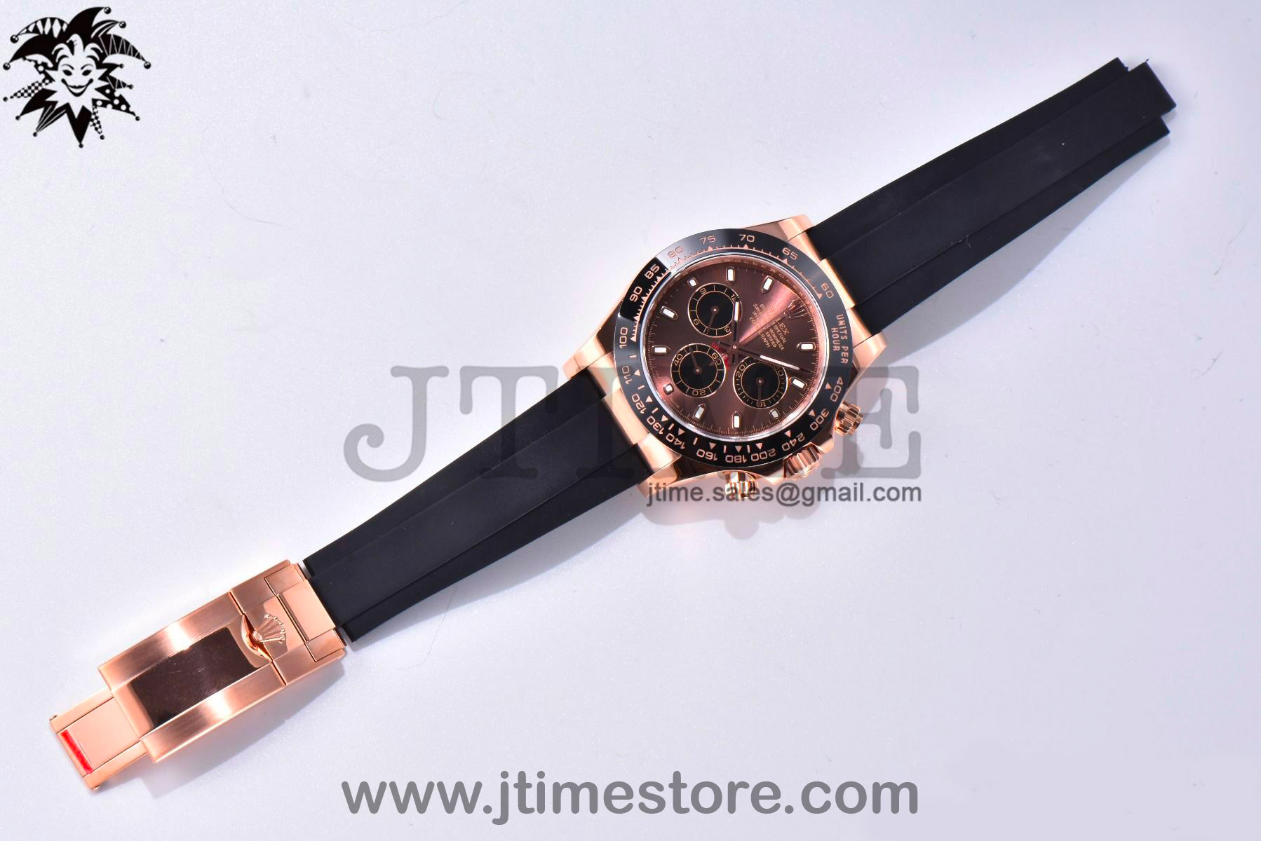 Daytona 116515 Noob 1:1 Best Edition Chocolate Dial Lume Markers on Black Rubber Strap SA4130 (Free Extra Strap) V3 - Image 2