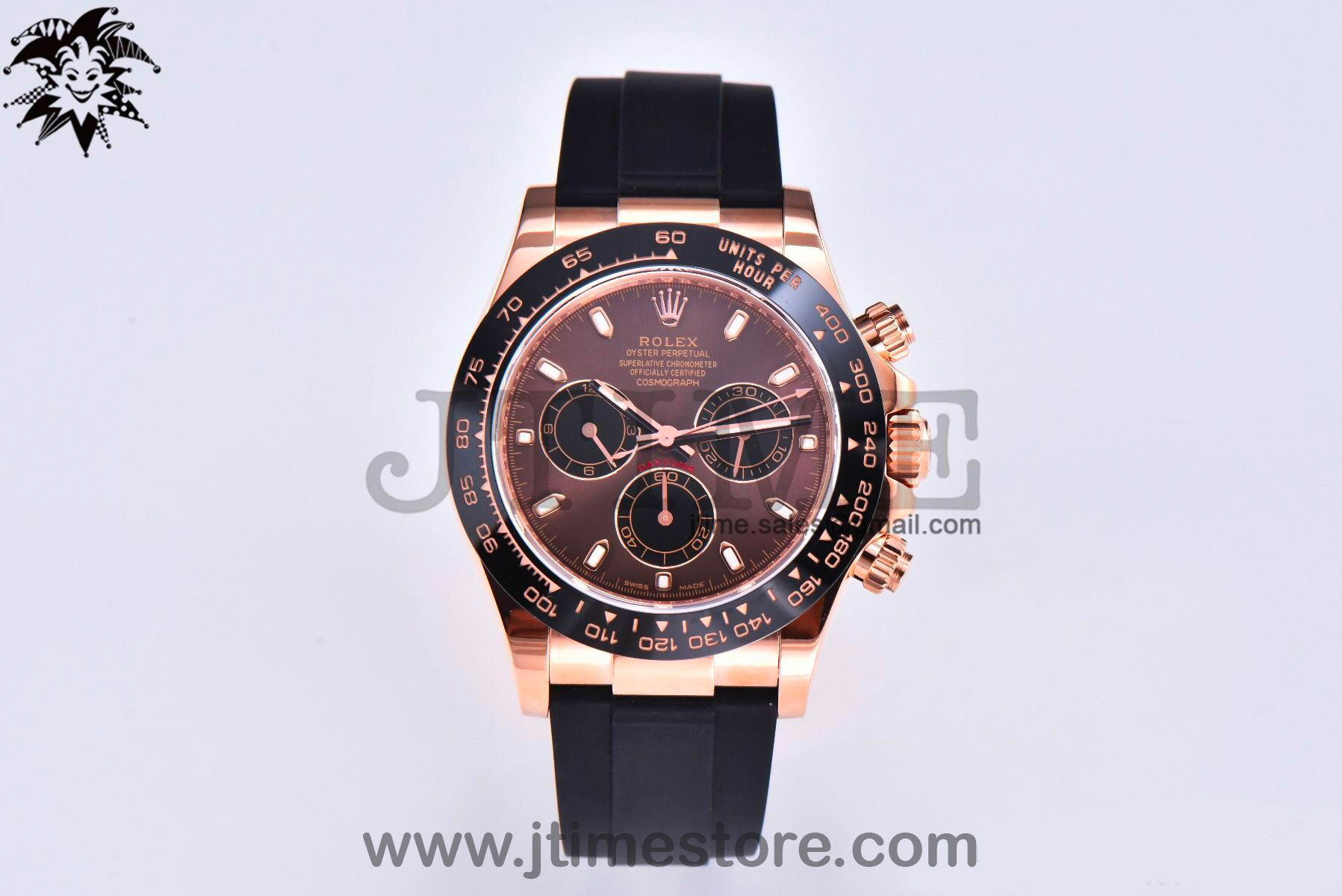 Daytona 116515 Noob 1:1 Best Edition Chocolate Dial Lume Markers on Black Rubber Strap SA4130 (Free Extra Strap) V3 - Image 4