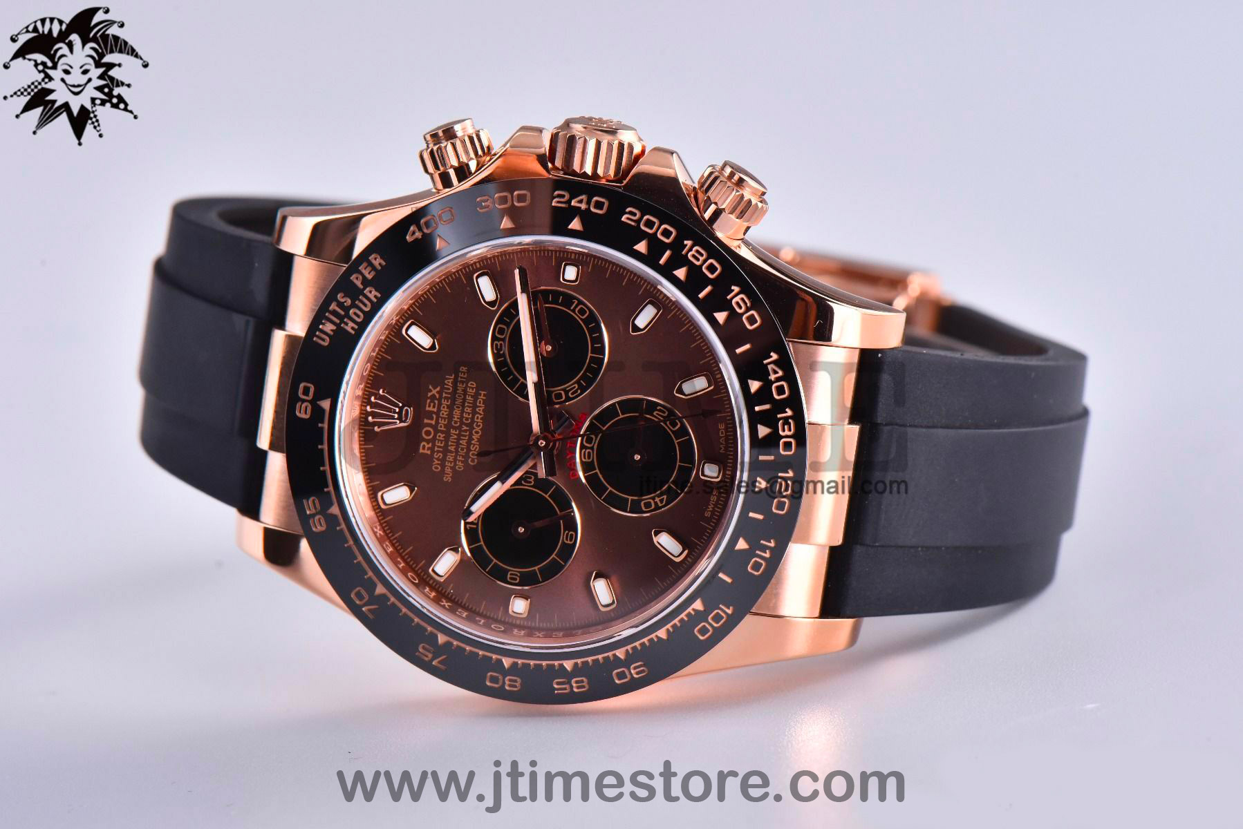 Daytona 116515 Noob 1:1 Best Edition Chocolate Dial Lume Markers on Black Rubber Strap SA4130 (Free Extra Strap) V3 - Image 6