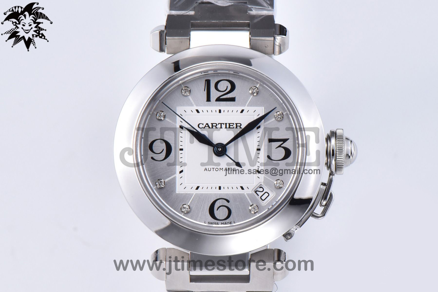 Pasha De Cartier Best Edition 35mm V9F SS Silver Dial On Stainless Bracelet A2892 - Image 2