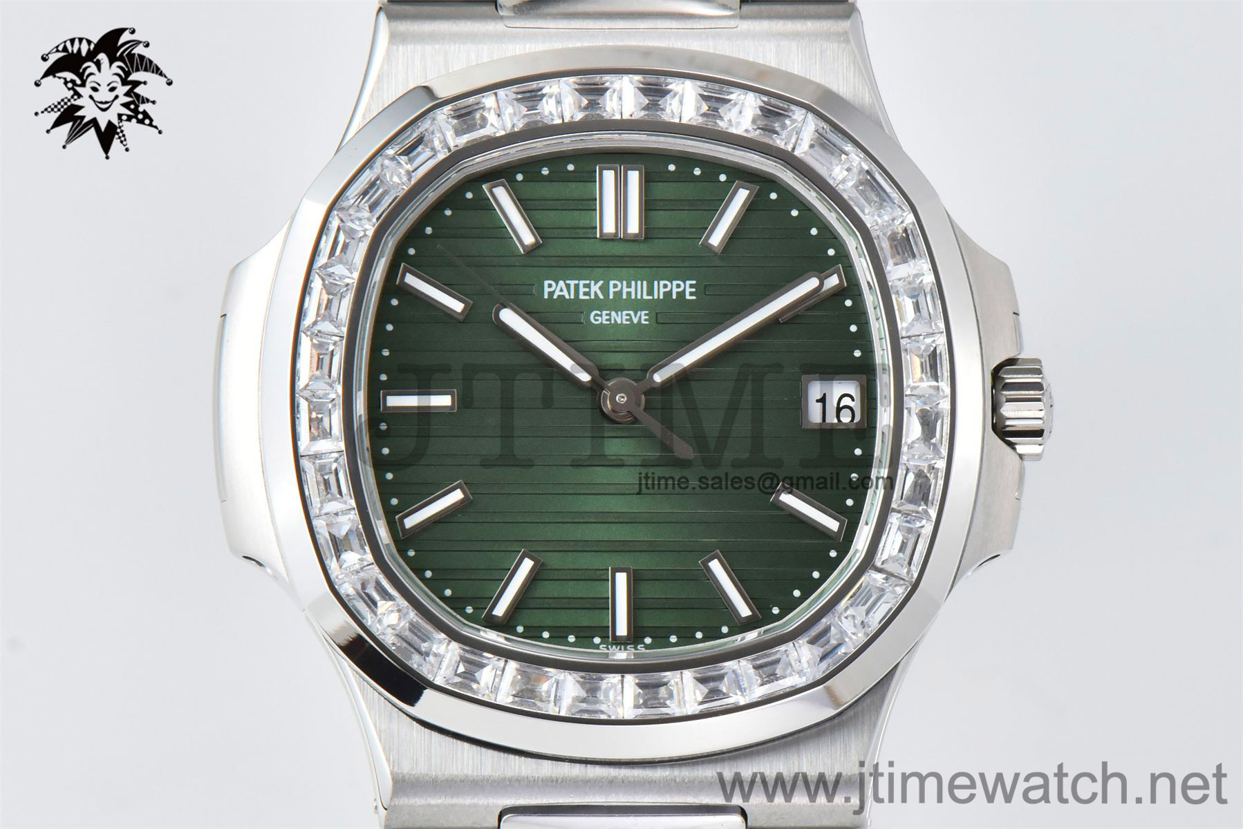 Nautilus 5711/1A 3KF 1:1 Best Edition Diamonds Bezel Green Textured Dial on SS Bracelet A324 Super Clone V2 - Image 6