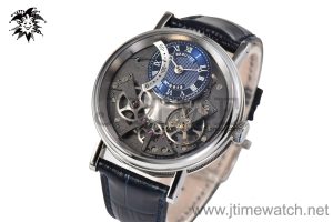 Tradition 7097BB SS ZF 1:1 Best Edition Blue/Gray Dial on Blue Leather Strap A505