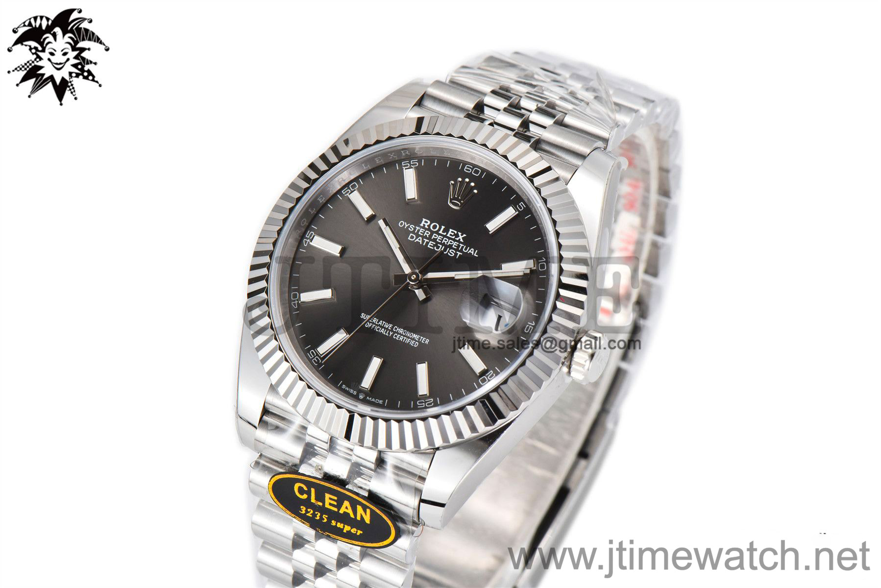 DateJust 126334 904L SS Clean Factory Best Edition Gray Rhodium Dial on Jubilee Bracelet S3235