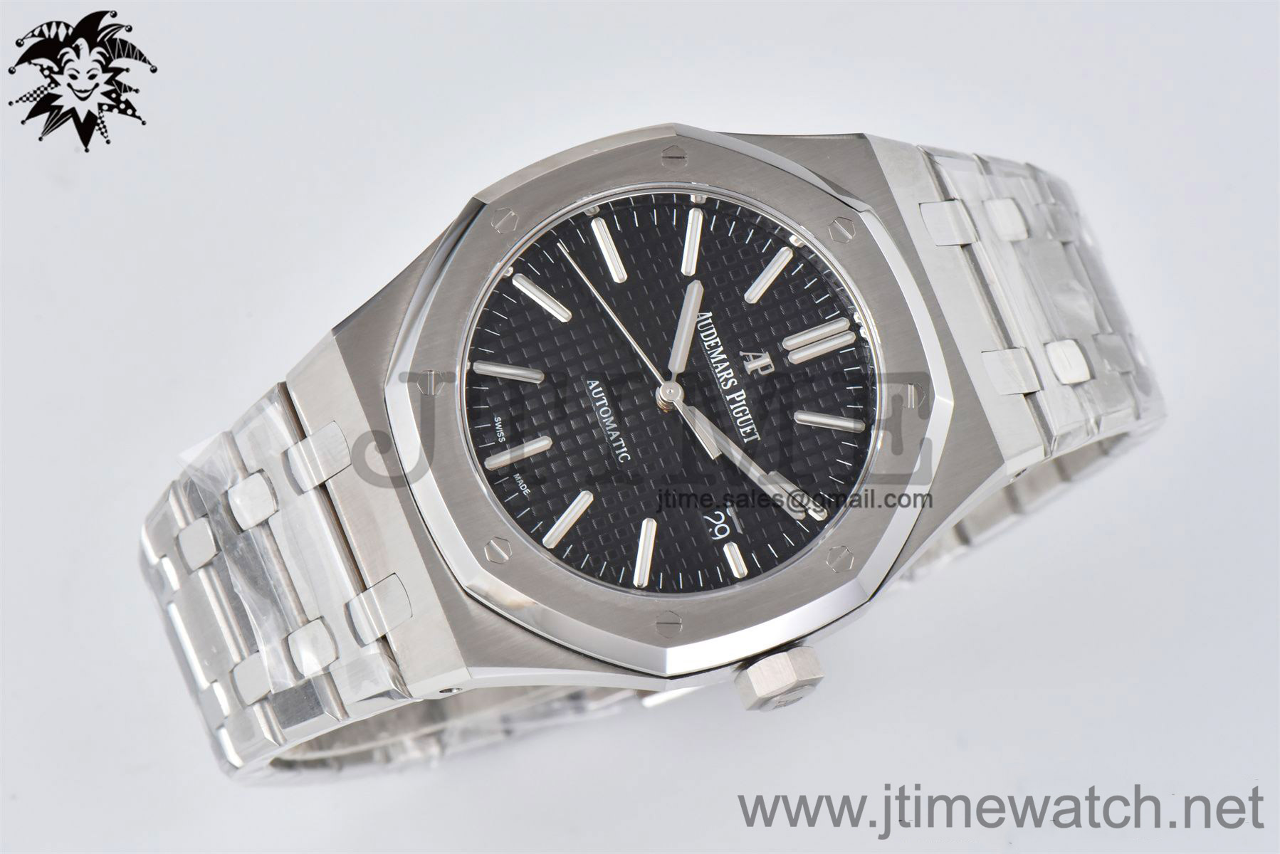 Royal Oak 41mm 15400 SS APSF 1:1 Best Edition Black Textured Dial on SS Bracelet A3120 Super Clone - Image 2