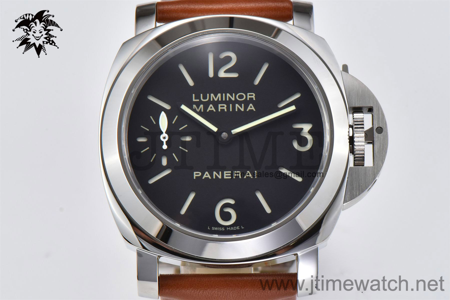 PAM111 Luminor Marina 44mm HWF 1:1 Best Edition Black Dial on Brown Leather Strap A6497 - Image 2