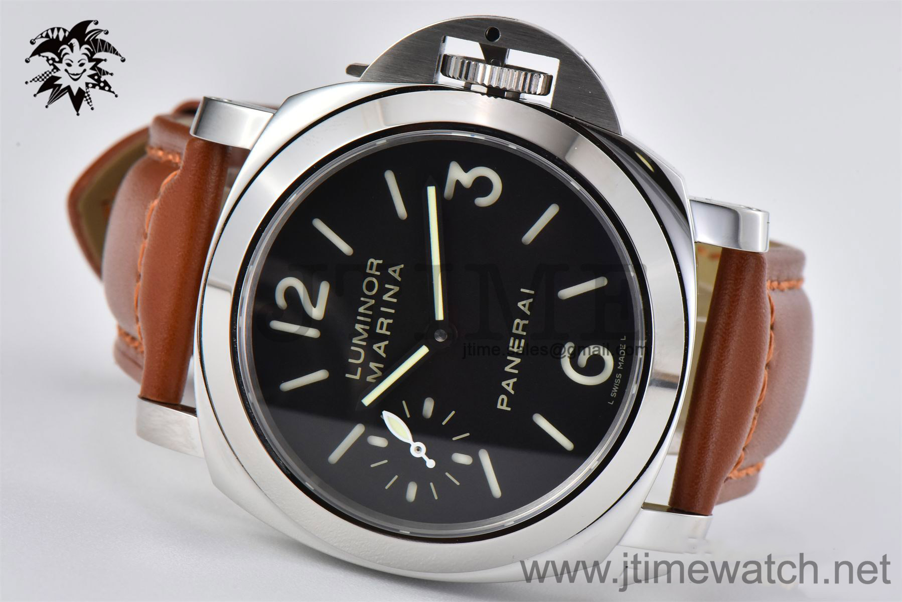 PAM111 Luminor Marina 44mm HWF 1:1 Best Edition Black Dial on Brown Leather Strap A6497 - Image 5
