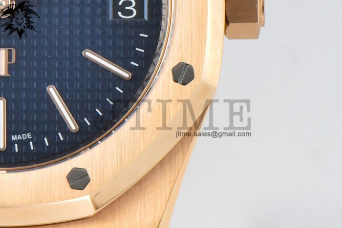 Royal Oak 39mm 15202 RG ZF 1:1 Best Edition Blue Textured Dial on RG Bracelet A2121 - Image 5