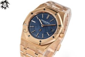 Royal Oak 39mm 15202 RG ZF 1:1 Best Edition Blue Textured Dial on RG Bracelet A2121