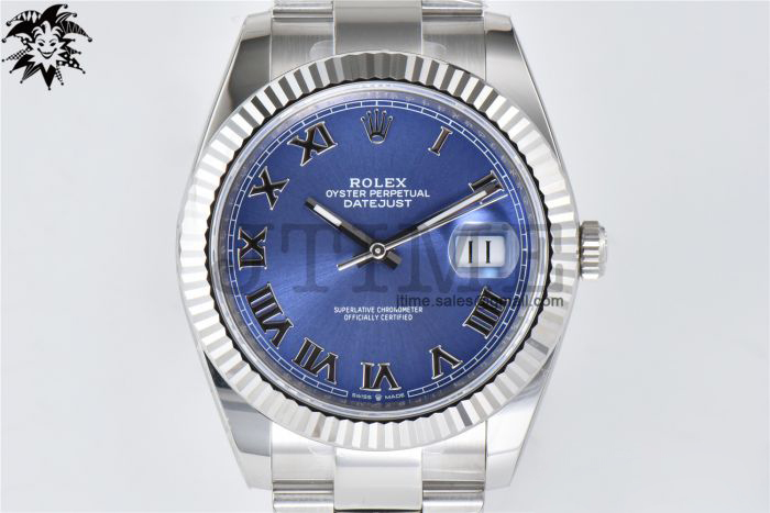 DateJust 126334 904L SS Clean Factory Best Edition Blue Dial with Roman Markers on Oyster Bracelet S3235 - Image 4