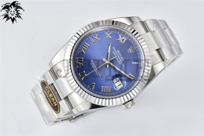 DateJust 126334 904L SS Clean Factory Best Edition Blue Dial with Roman Markers on Oyster Bracelet S3235 - Image 6