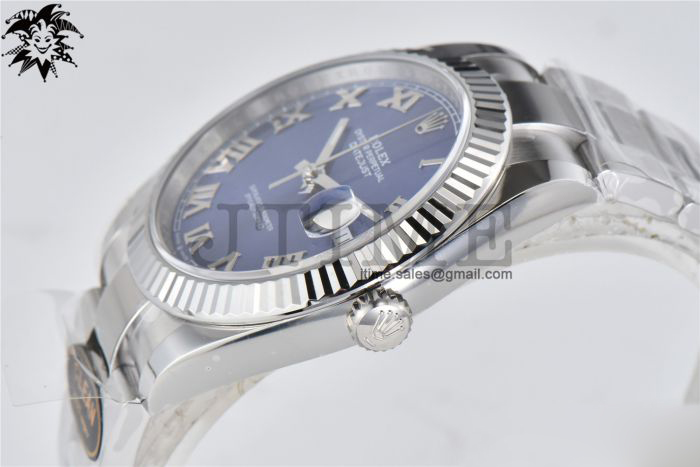 DateJust 126334 904L SS Clean Factory Best Edition Blue Dial with Roman Markers on Oyster Bracelet S3235 - Image 8