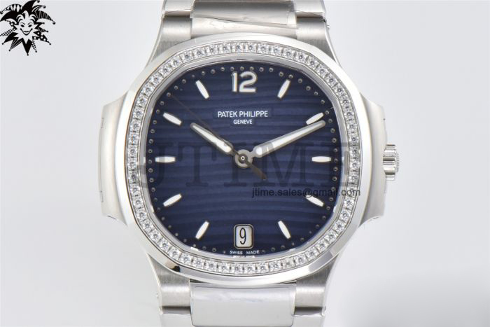 Nautilus 7118 Ladies 3KF 1:1 Best Edition Blue Dial Diamonds Bezel on SS Bracelet A324 Super Clone - Image 5