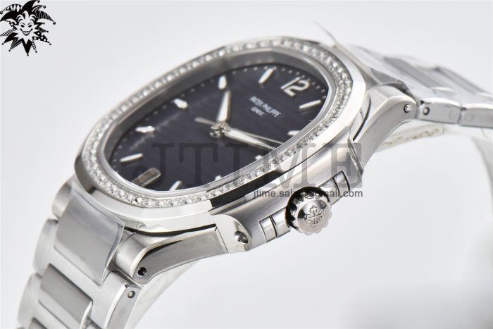 Nautilus 7118 Ladies 3KF 1:1 Best Edition Blue Dial Diamonds Bezel on SS Bracelet A324 Super Clone - Image 6