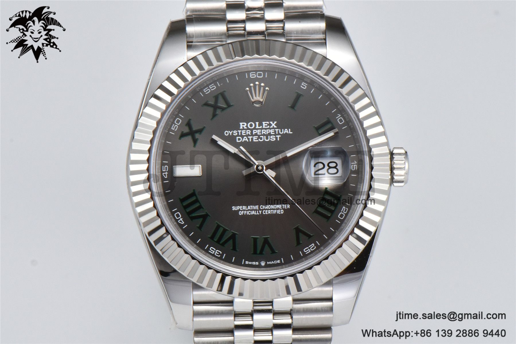 DateJust 126334 904L SS Clean Factory Best Edition Wimbledon Dial on Jubilee Bracelet S3235 - Image 2