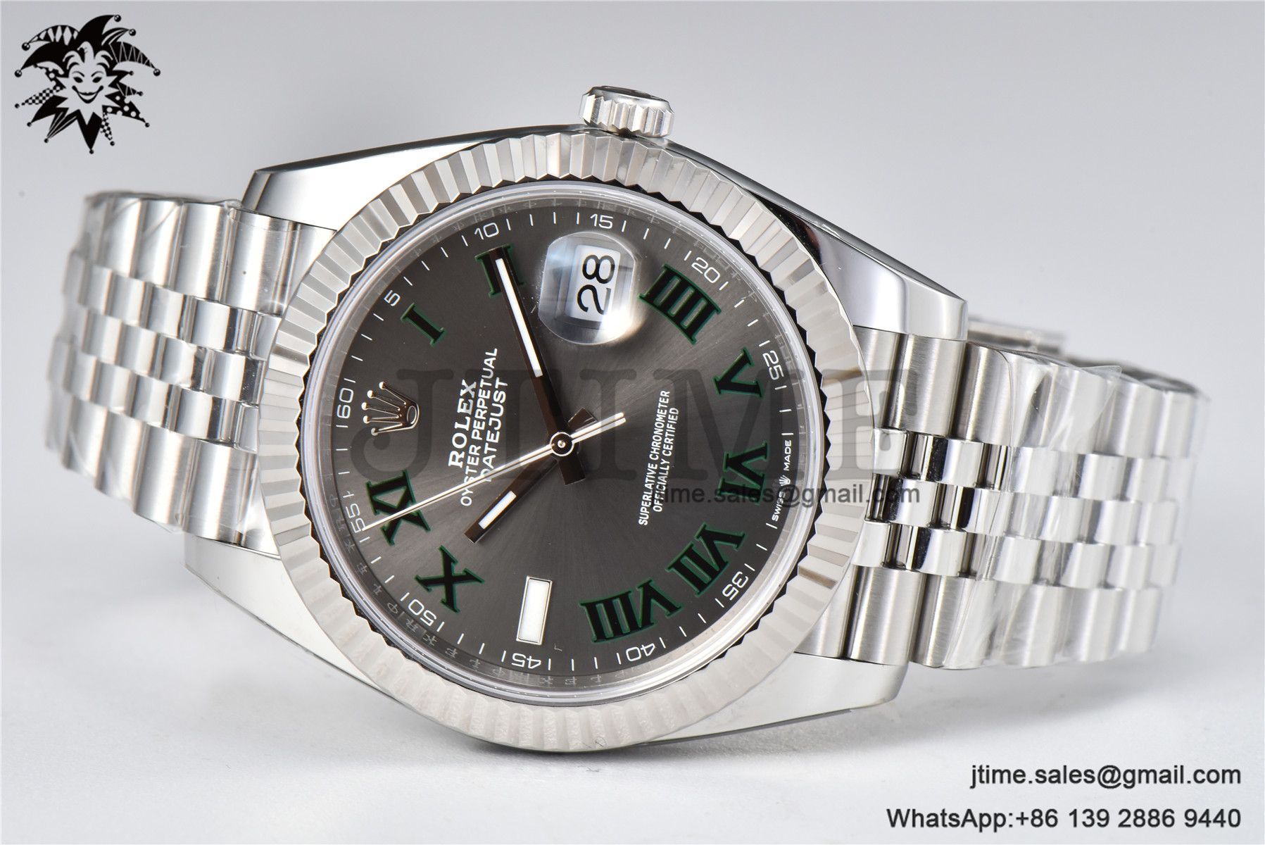 DateJust 126334 904L SS Clean Factory Best Edition Wimbledon Dial on Jubilee Bracelet S3235 - Image 6