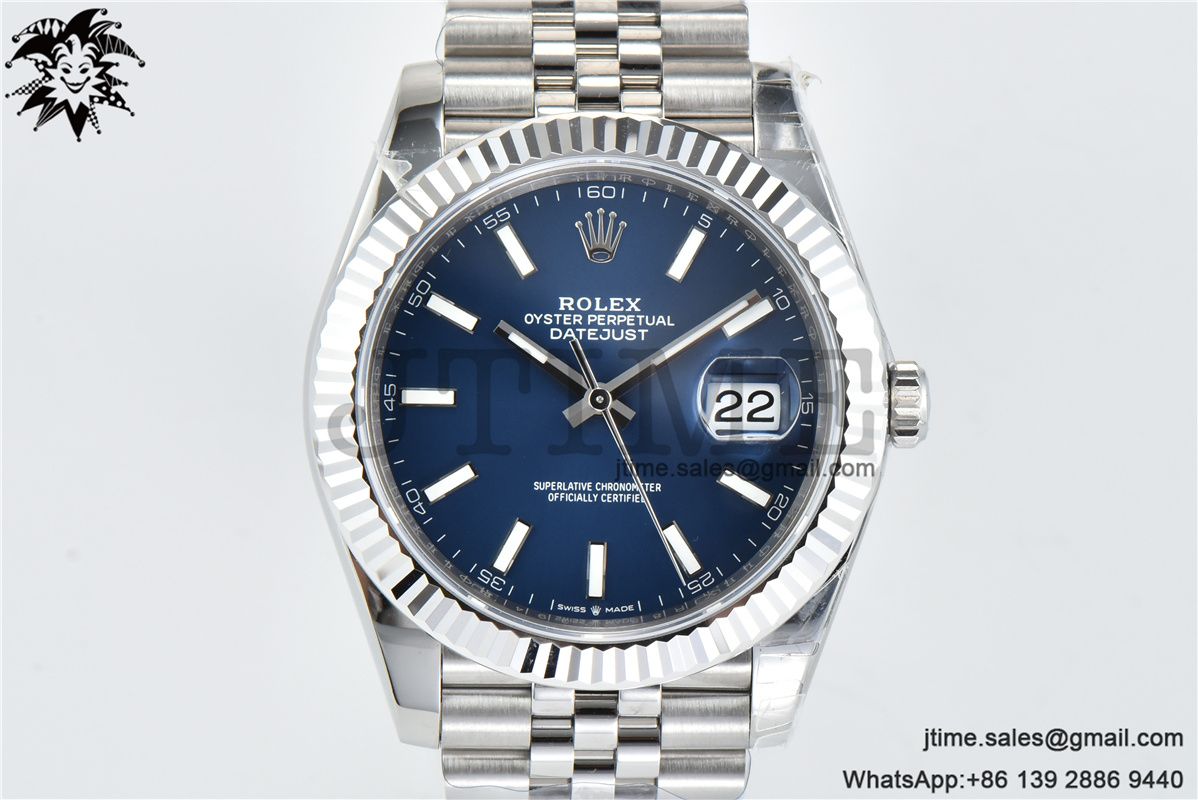 DateJust 41 126334 904L SS VSF 1:1 Best Edition Fluted Bezel Blue Dial on Jubilee Bracelet VS3235 - Image 2