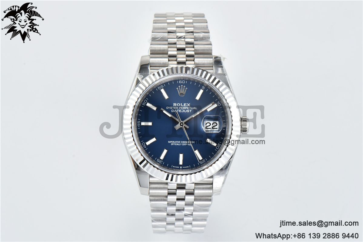 DateJust 41 126334 904L SS VSF 1:1 Best Edition Fluted Bezel Blue Dial on Jubilee Bracelet VS3235 - Image 3