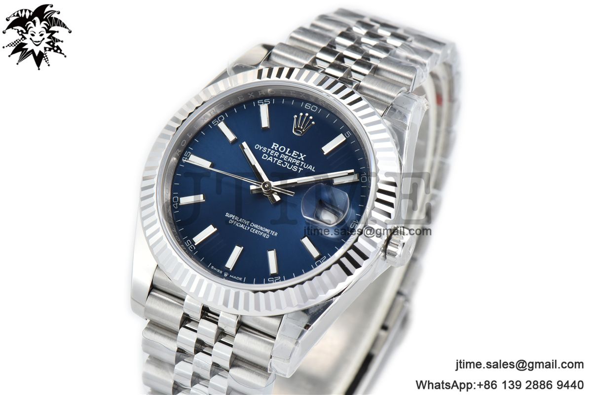 DateJust 41 126334 904L SS VSF 1:1 Best Edition Fluted Bezel Blue Dial on Jubilee Bracelet VS3235