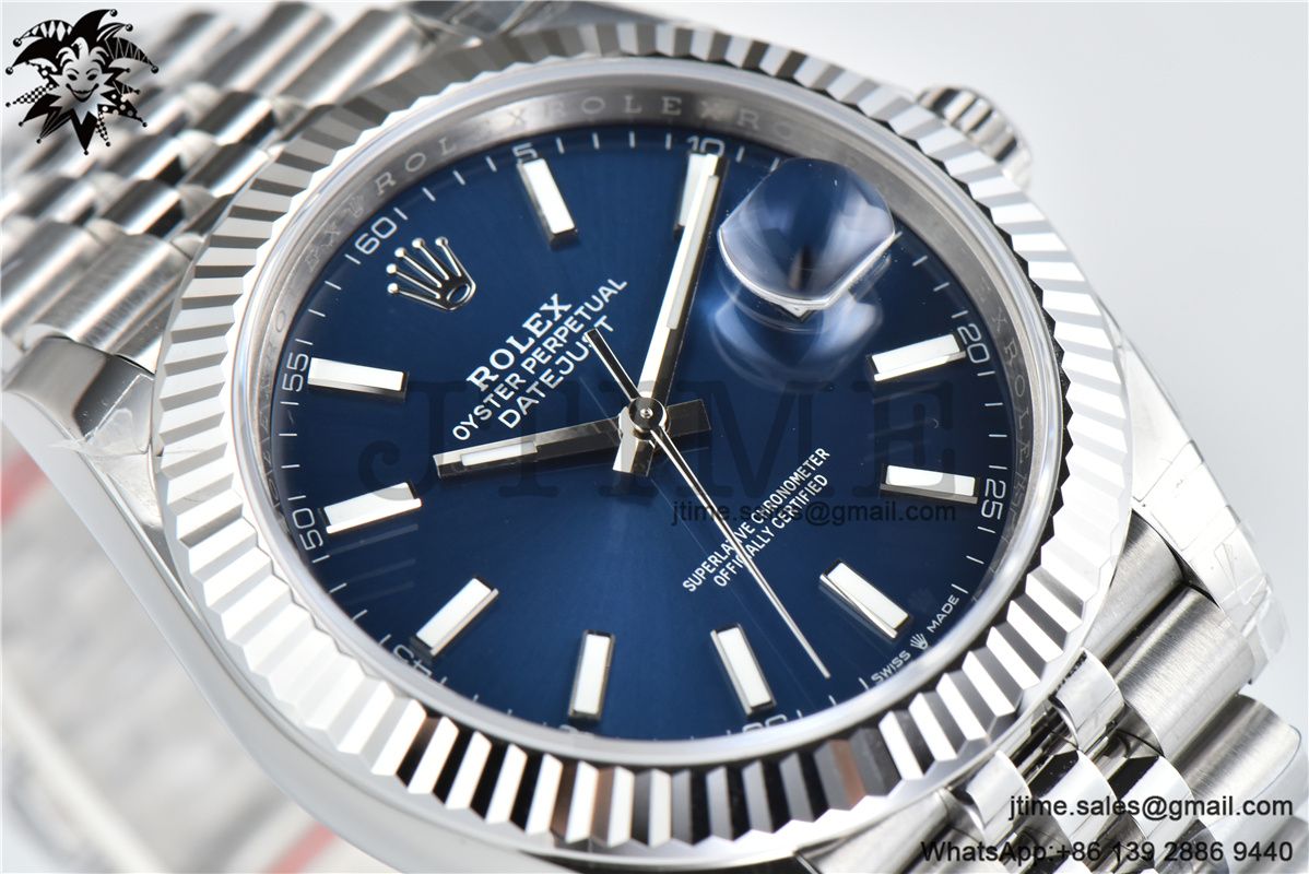 DateJust 41 126334 904L SS VSF 1:1 Best Edition Fluted Bezel Blue Dial on Jubilee Bracelet VS3235 - Image 4