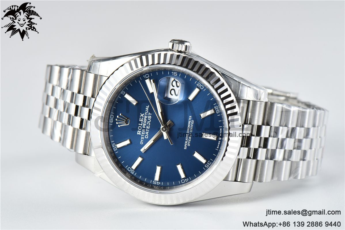 DateJust 41 126334 904L SS VSF 1:1 Best Edition Fluted Bezel Blue Dial on Jubilee Bracelet VS3235 - Image 5
