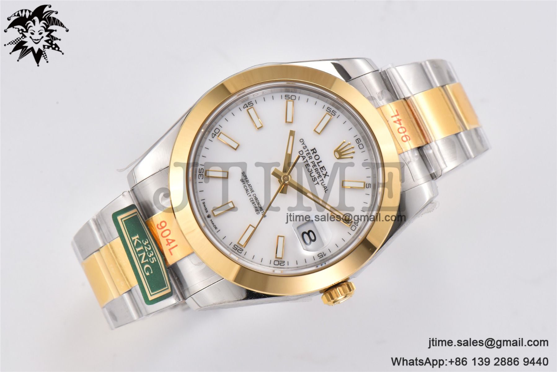 DateJust 41 YG Polished Bezel KING 1:1 Best Edition 904L Steel White Stick Dial on SS/YG Oyster Bracelet VR3235 - Image 6