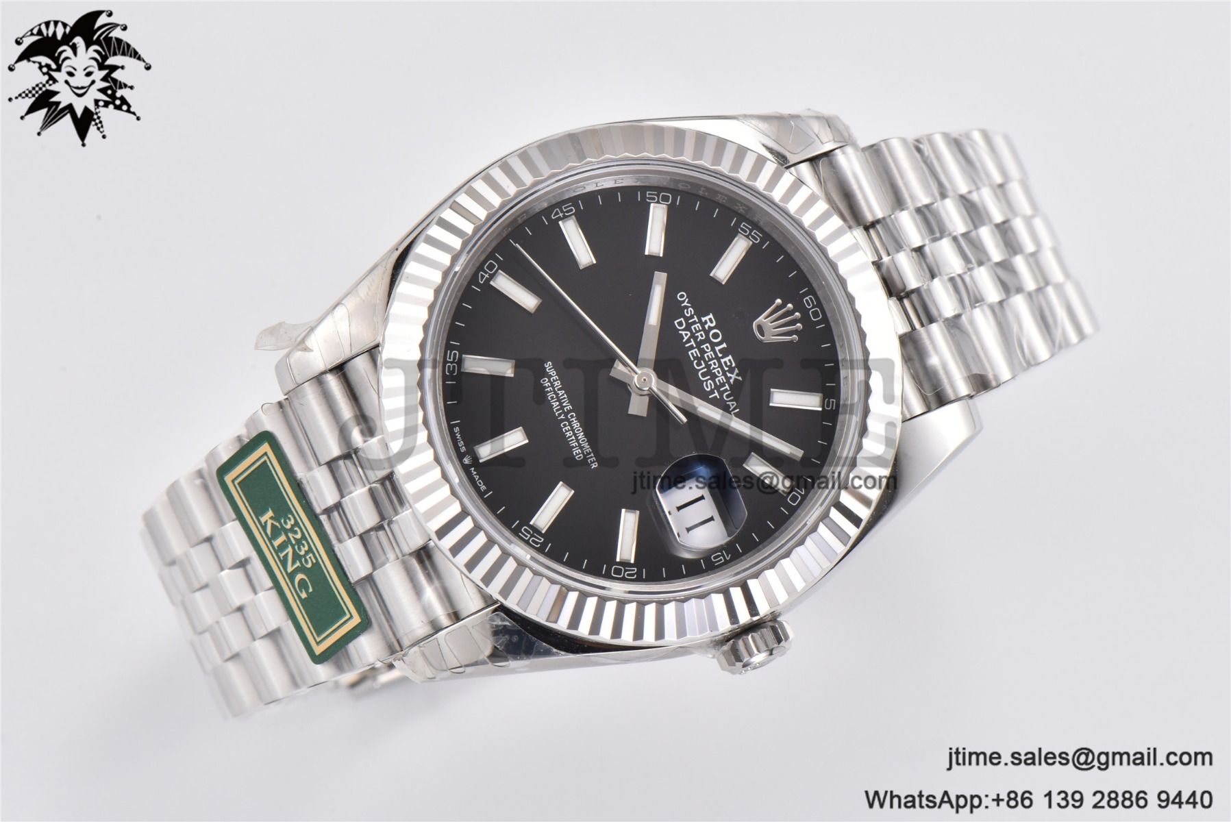 DateJust 41 SS Fluted Bezel KING 1:1 Best Edition 904L Steel Black Stick Dial on Jubilee Bracelet VR3235 - Image 9