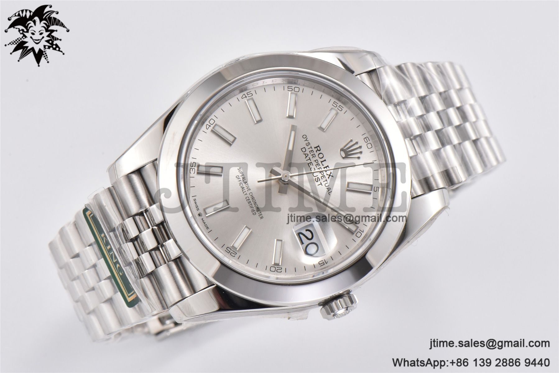 DateJust 41 SS Polished Bezel KING 1:1 Best Edition 904L Steel Silver Stick Dial on Jubilee Bracelet VR3235 - Image 4