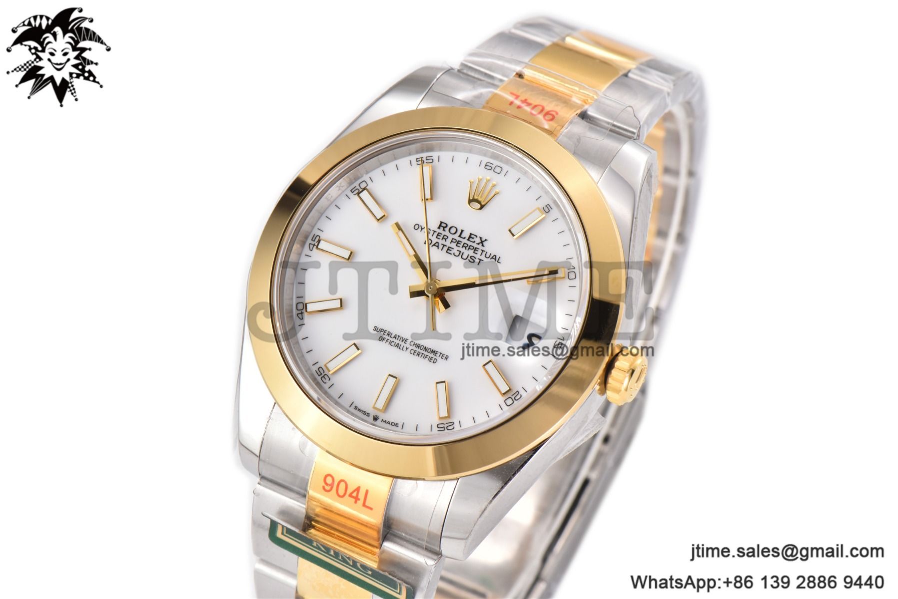 DateJust 41 YG Polished Bezel KING 1:1 Best Edition 904L Steel White Stick Dial on SS/YG Oyster Bracelet VR3235