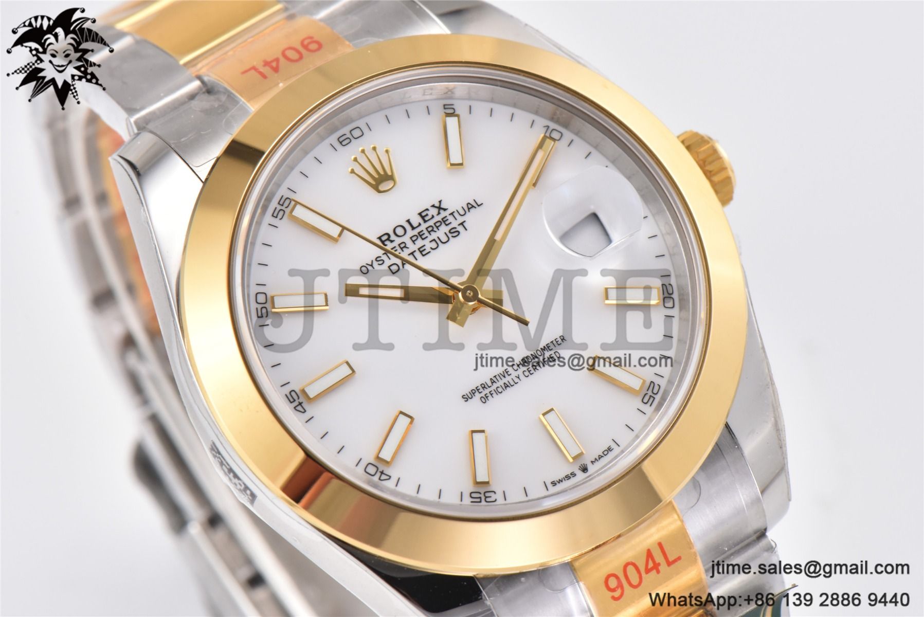 DateJust 41 YG Polished Bezel KING 1:1 Best Edition 904L Steel White Stick Dial on SS/YG Oyster Bracelet VR3235 - Image 5