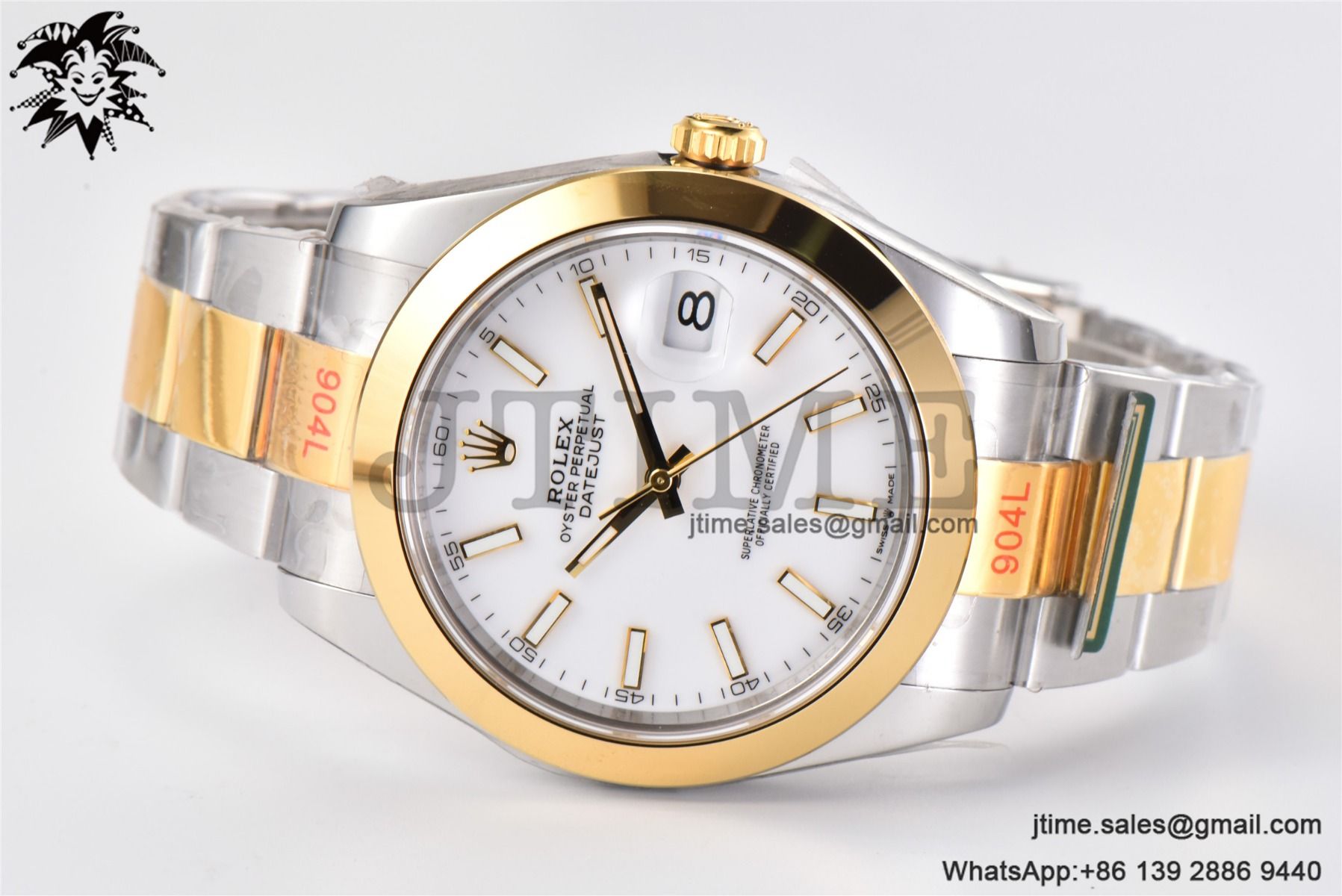 DateJust 41 YG Polished Bezel KING 1:1 Best Edition 904L Steel White Stick Dial on SS/YG Oyster Bracelet VR3235 - Image 4
