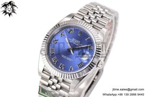 DateJust 41 SS Fluted Bezel KING 1:1 Best Edition 904L Steel Blue Roman Dial on Jubilee Bracelet VR3235