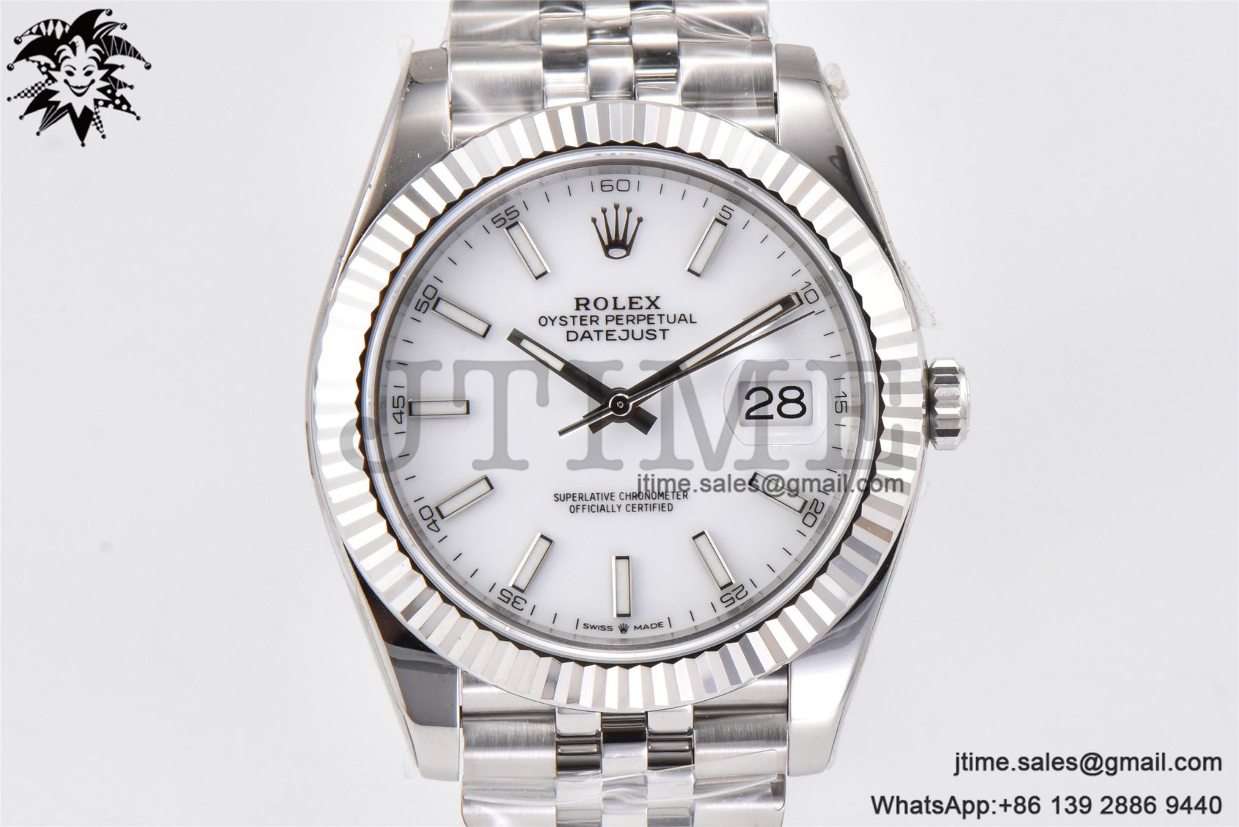 DateJust 41 SS Fluted Bezel KING 1:1 Best Edition 904L Steel White Stick Dial on Jubilee Bracelet VR3235 - Image 3