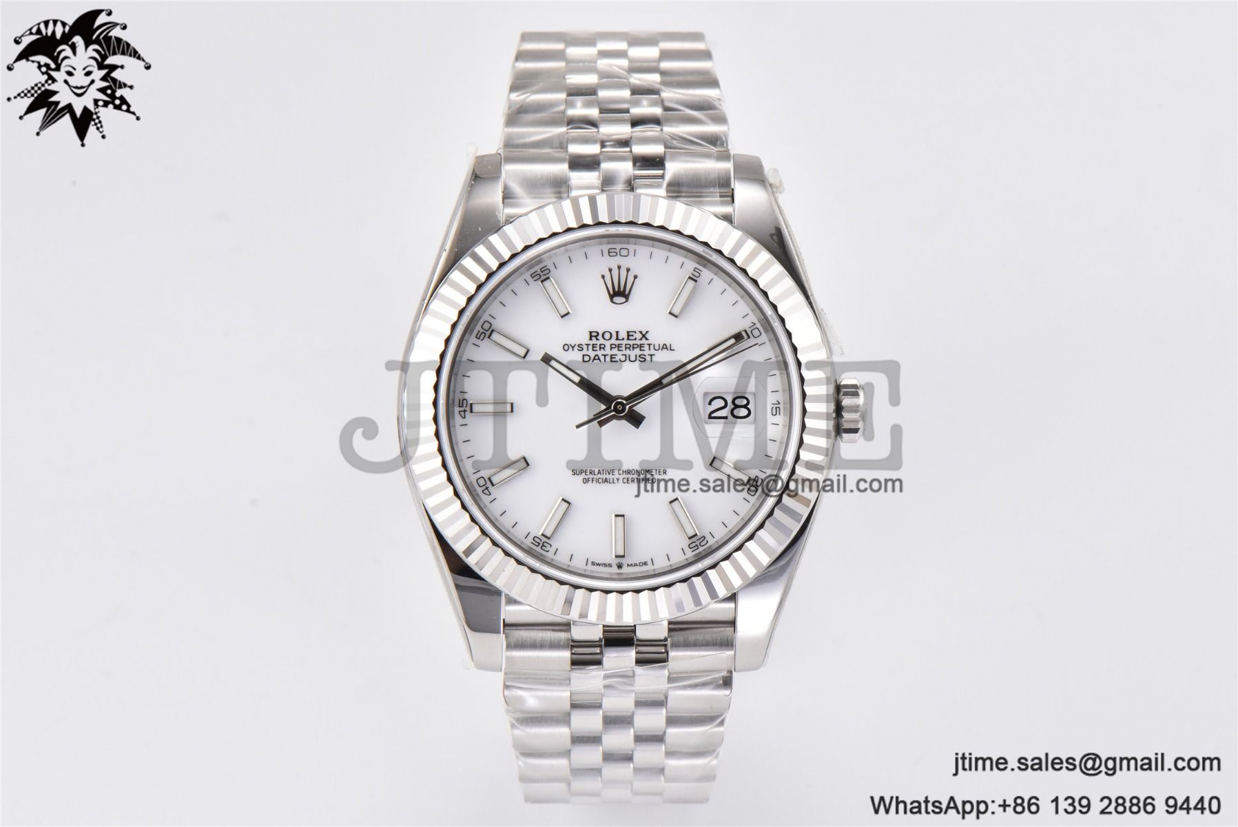 DateJust 41 SS Fluted Bezel KING 1:1 Best Edition 904L Steel White Stick Dial on Jubilee Bracelet VR3235 - Image 2