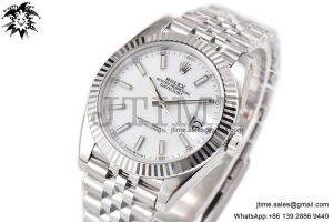 DateJust 41 SS Fluted Bezel KING 1:1 Best Edition 904L Steel White Stick Dial on Jubilee Bracelet VR3235