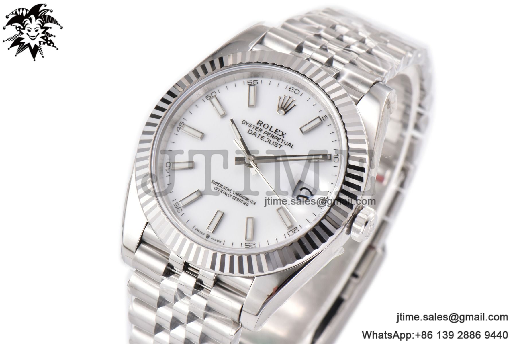 DateJust 41 SS Fluted Bezel KING 1:1 Best Edition 904L Steel White Stick Dial on Jubilee Bracelet VR3235