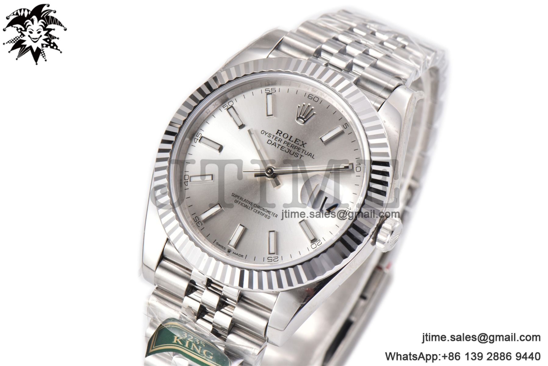 DateJust 41 SS Fluted Bezel KING 1:1 Best Edition 904L Steel Silver Stick Dial on Jubilee Bracelet VR3235
