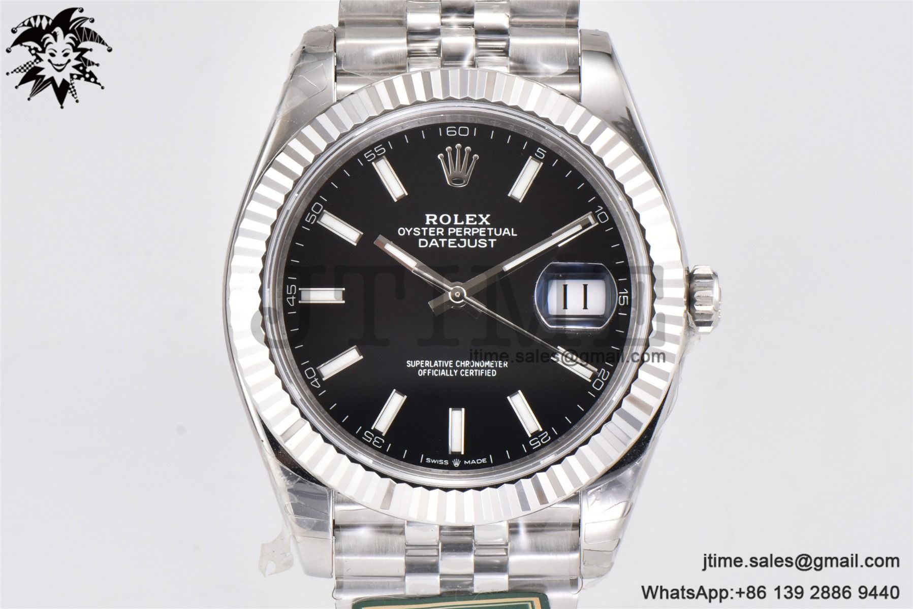DateJust 41 SS Fluted Bezel KING 1:1 Best Edition 904L Steel Black Stick Dial on Jubilee Bracelet VR3235 - Image 4