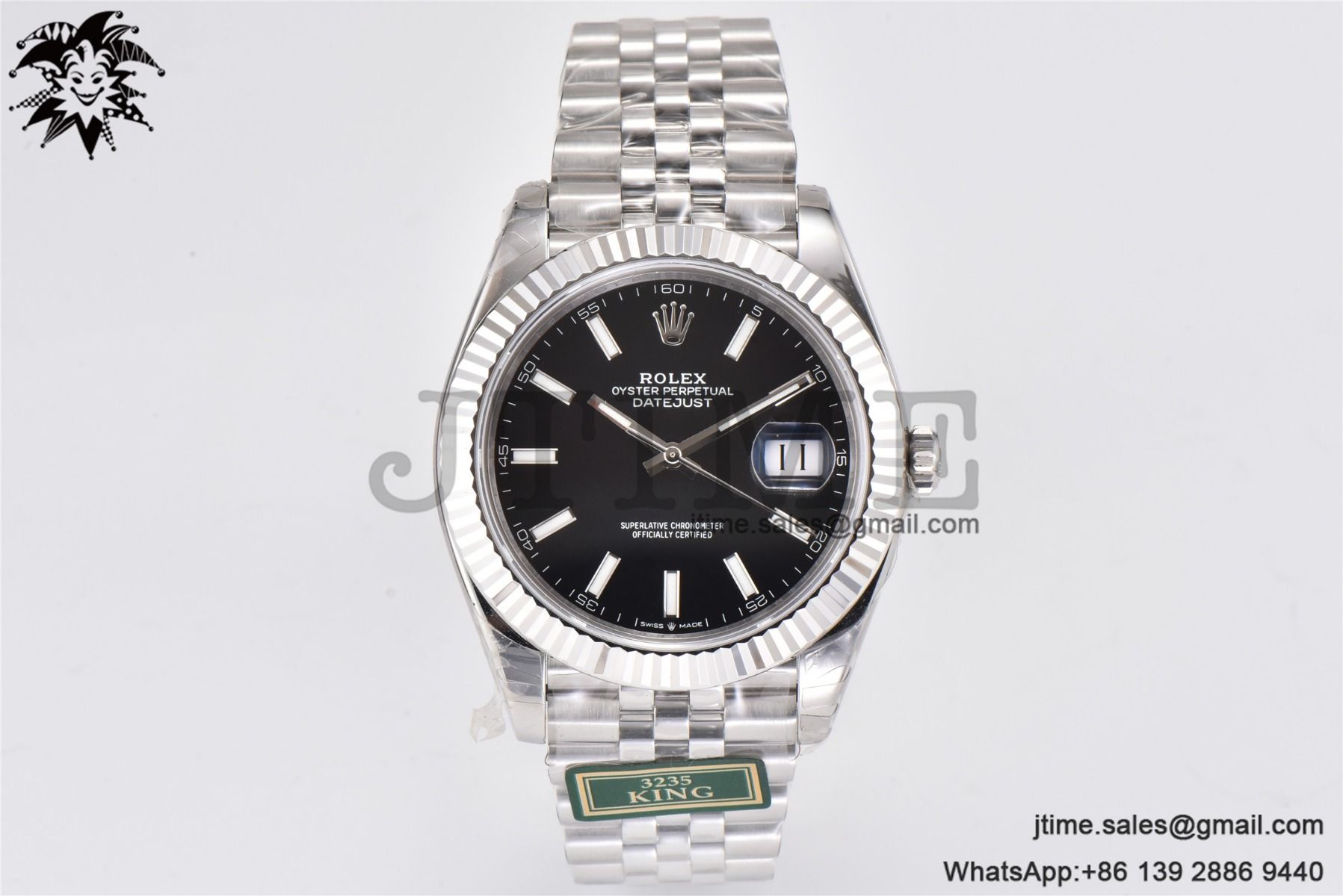 DateJust 41 SS Fluted Bezel KING 1:1 Best Edition 904L Steel Black Stick Dial on Jubilee Bracelet VR3235 - Image 2