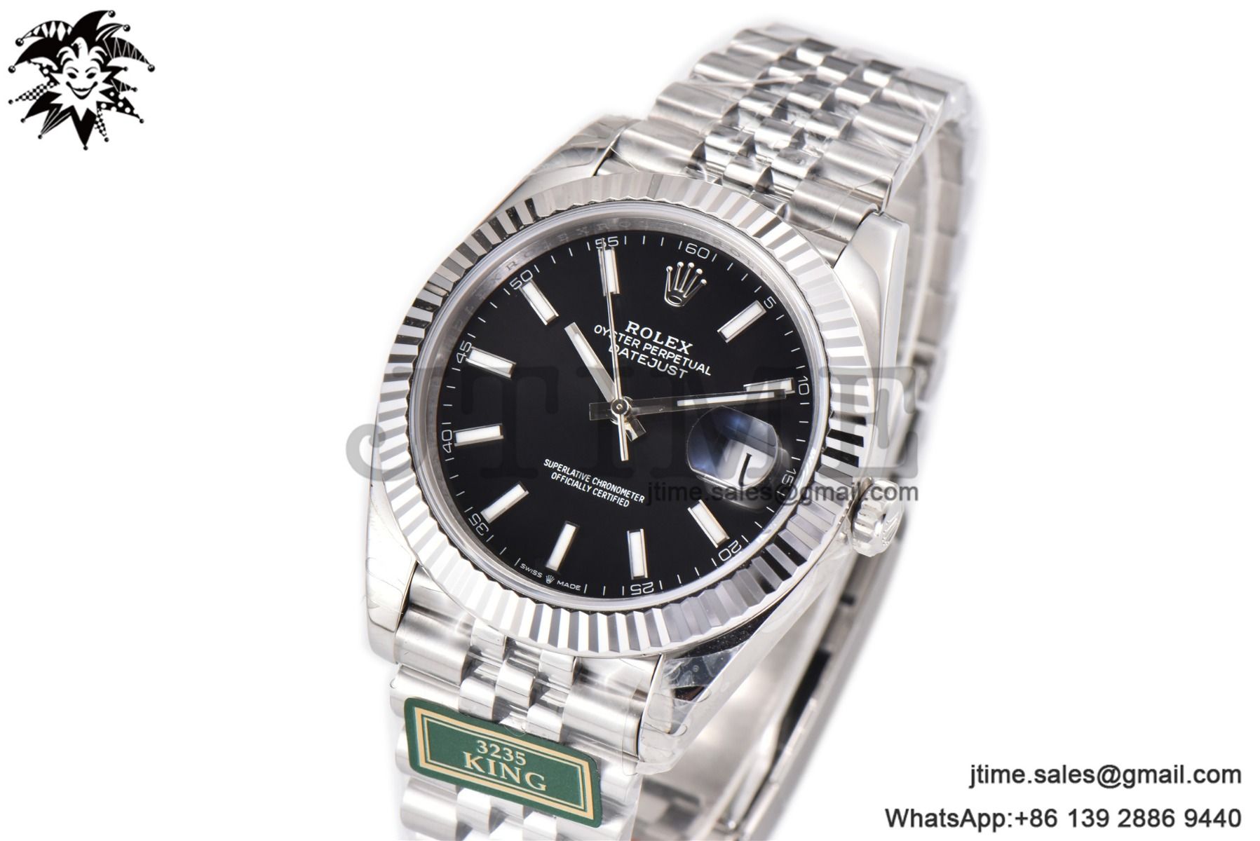 DateJust 41 SS Fluted Bezel KING 1:1 Best Edition 904L Steel Black Stick Dial on Jubilee Bracelet VR3235