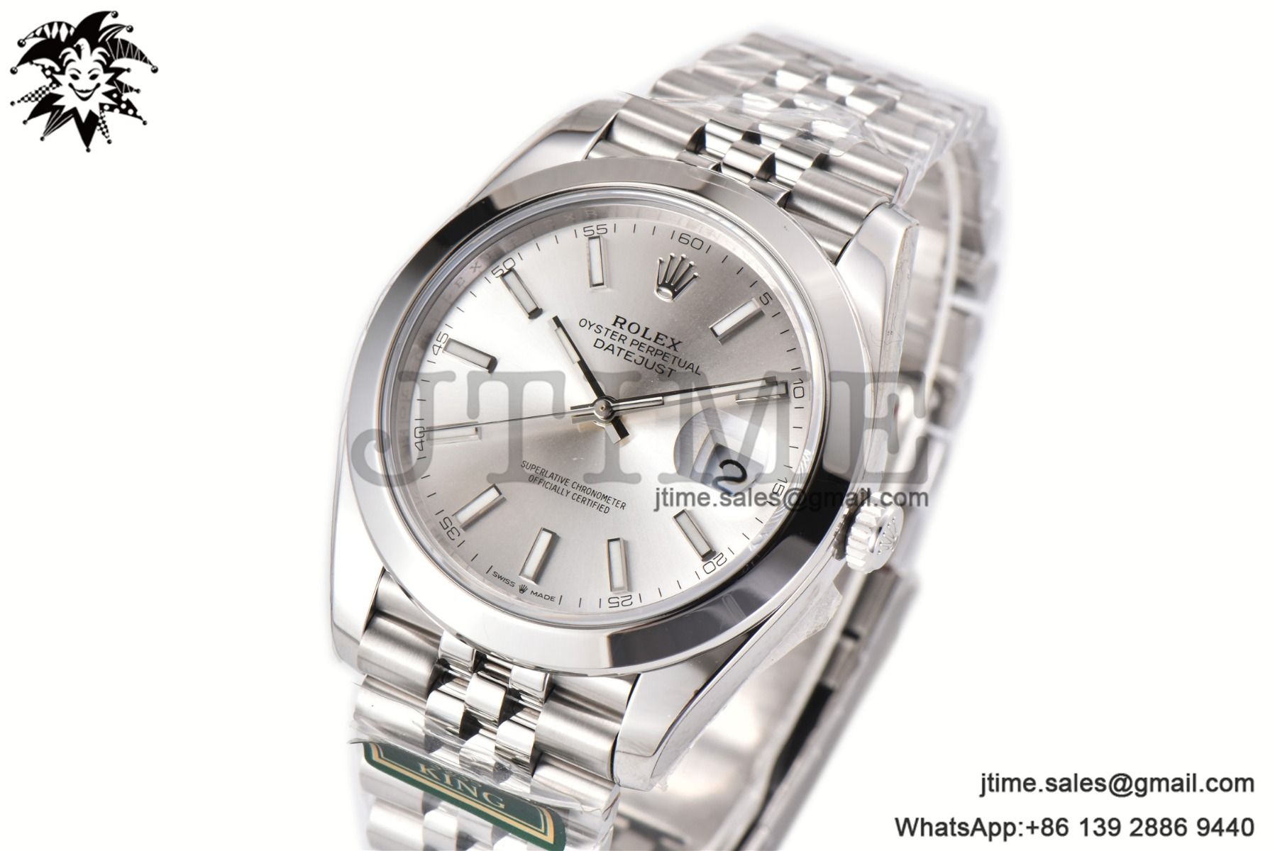 DateJust 41 SS Polished Bezel KING 1:1 Best Edition 904L Steel Silver Stick Dial on Jubilee Bracelet VR3235