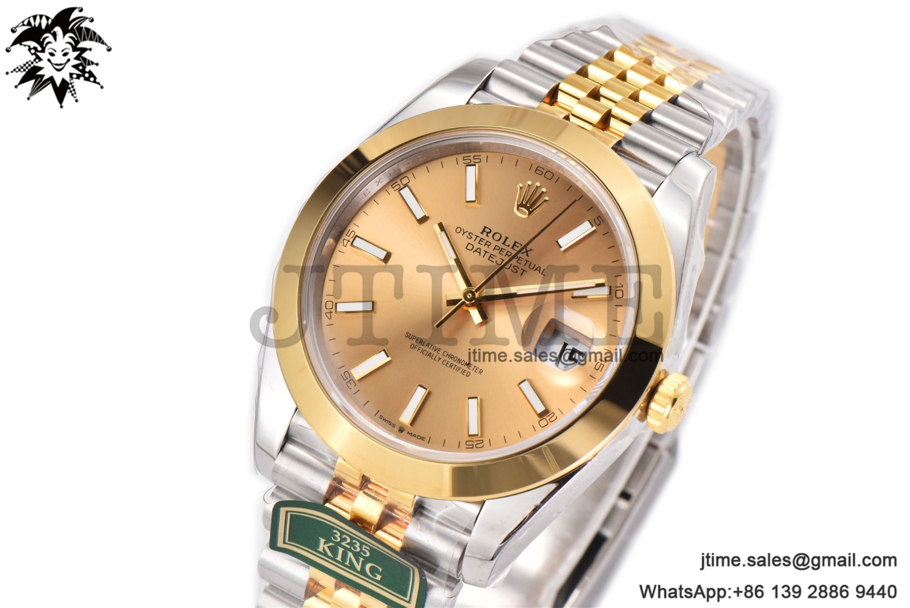 DateJust 41 YG Polished Bezel KING 1:1 Best Edition 904L Steel YG Stick Dial on SS/YG Jubilee Bracelet VR3235