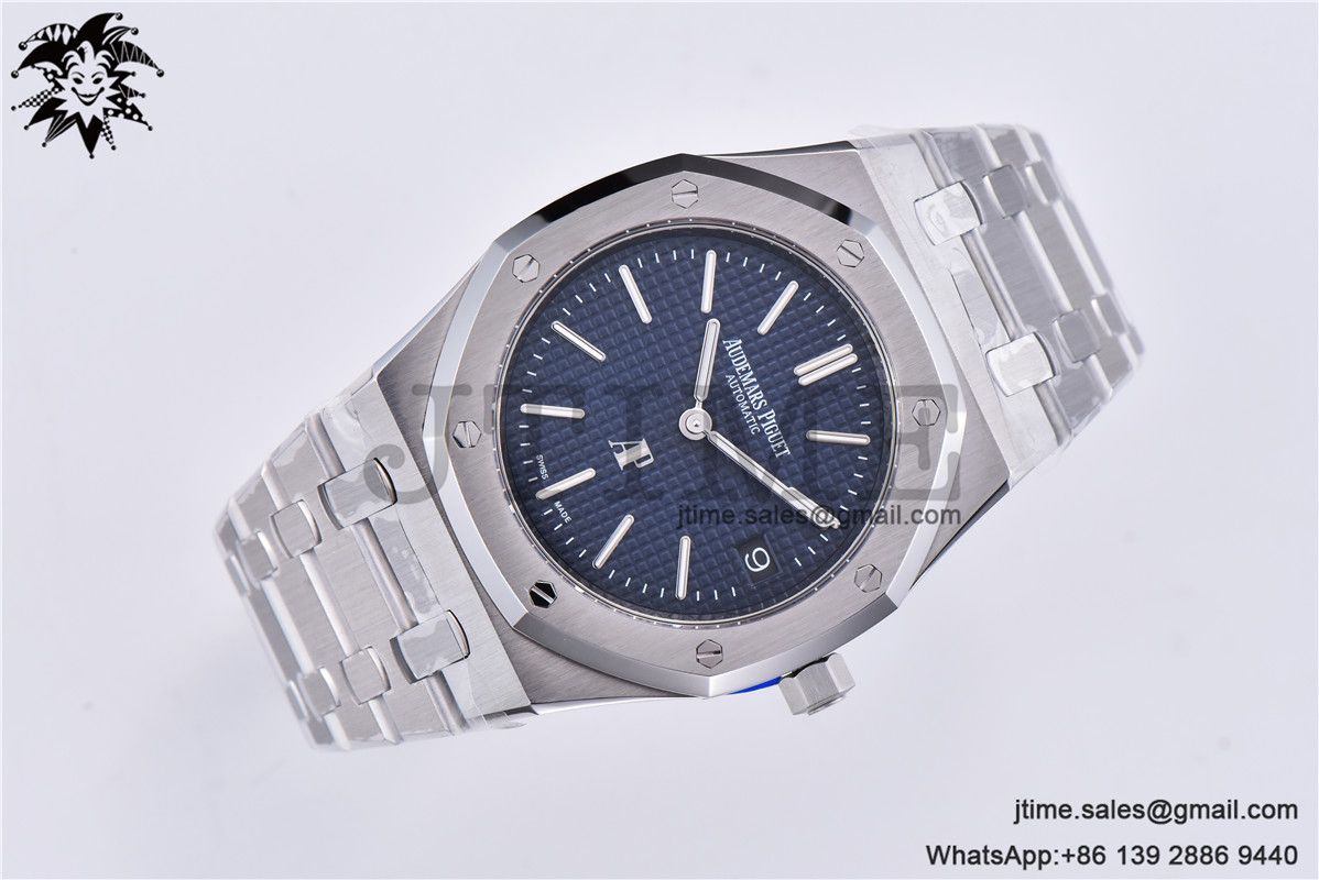 Royal Oak 39mm 15202 SS ZF 1:1 Best Edition Blue Textured Dial on SS Bracelet A2121 - Image 4