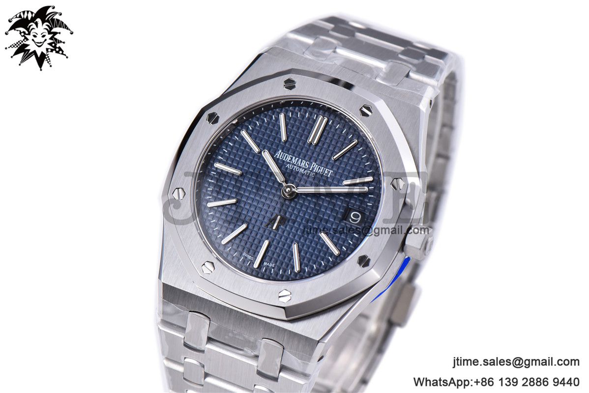 Royal Oak 39mm 15202 SS ZF 1:1 Best Edition Blue Textured Dial on SS Bracelet A2121