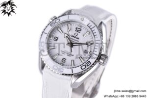 Planet Ocean 600M 39.5mm SS VSF 1:1 Best Edition White Dial on White Rubber Strap A8800