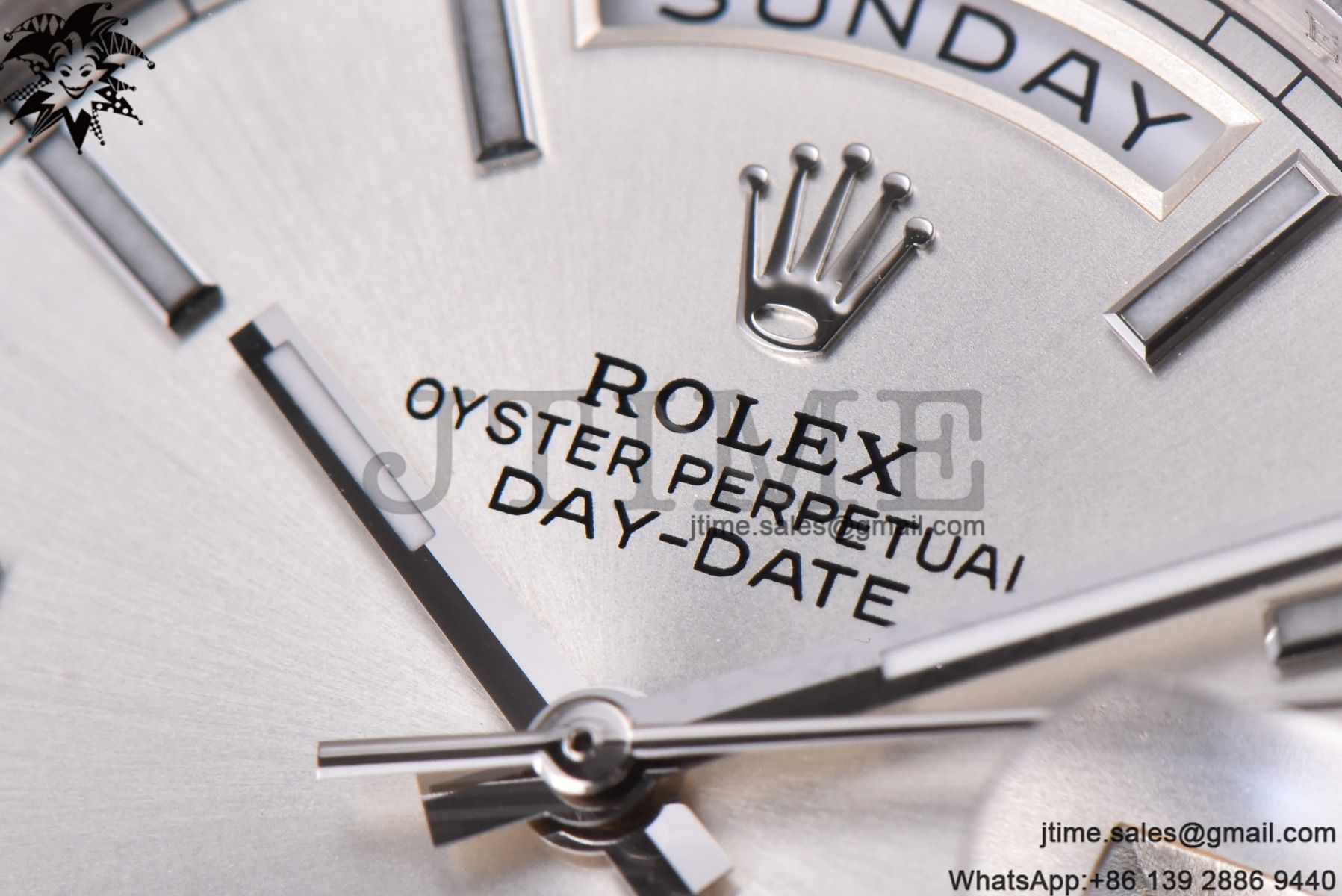 Day Date 40 SS 904L Steel GMF 1:1 Best Edition Silver Stick Dial on SS Bracelet A2836 - Image 15