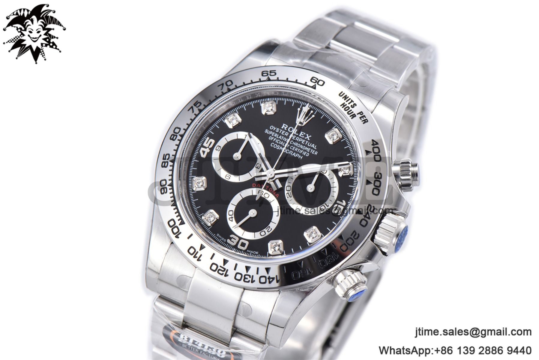 Daytona 116509 SS 904L BTF 1:1 Best Edition Black Diamonds Dial on SS Bracelet SA4130